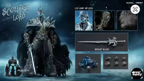Frozen King 1/6 Model Statue with Light Up Blue LED Eyes and Metal Blade 12"