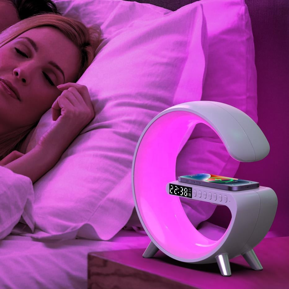 RGB Wireless Charging Night Light Clock with 256 Color Modes