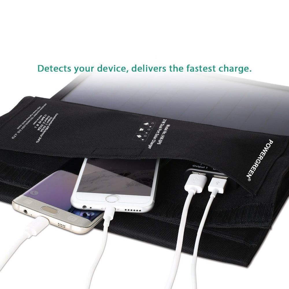 21W Dual Port Folding Solor Panel Charger