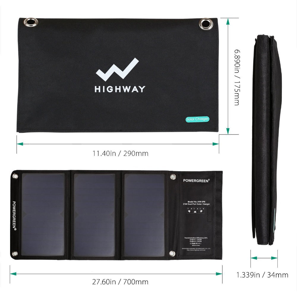 21W Dual Port Folding Solor Panel Charger