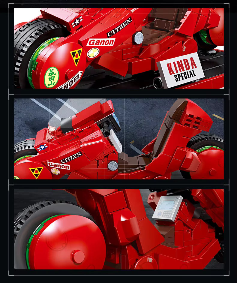 Building Block Cyberpunk Style Model Motorcycle Display