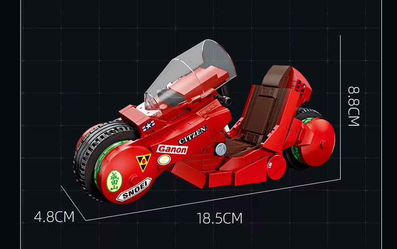 Building Block Cyberpunk Style Model Motorcycle Display