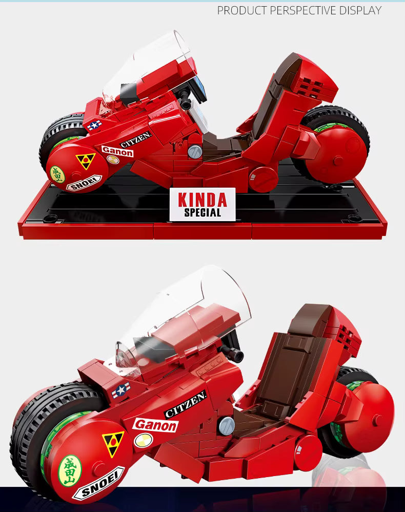 Building Block Cyberpunk Style Model Motorcycle Display