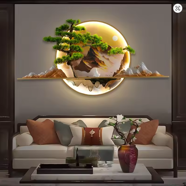 Modern Asian Inspired Illuminating LED Wall Art