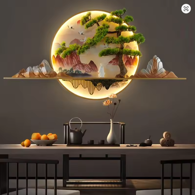 Modern Asian Inspired Illuminating LED Wall Art