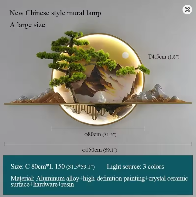 Modern Asian Inspired Illuminating LED Wall Art