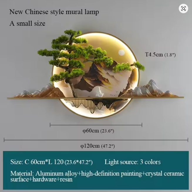 Modern Asian Inspired Illuminating LED Wall Art