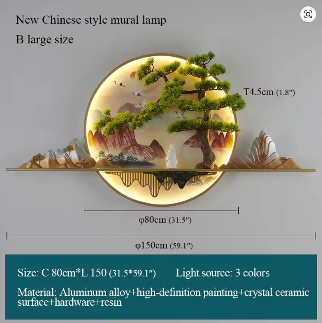 Modern Asian Inspired Illuminating LED Wall Art