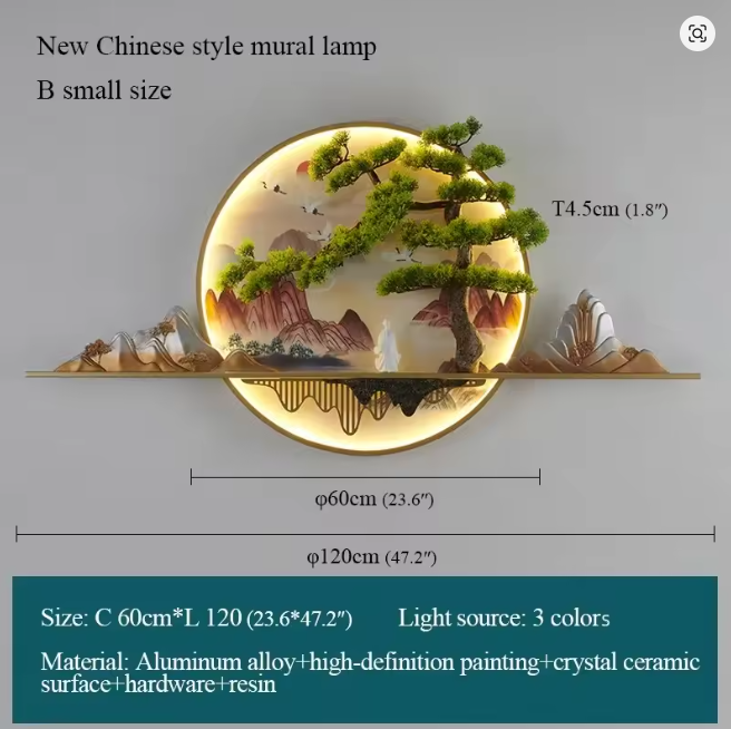 Modern Asian Inspired Illuminating LED Wall Art