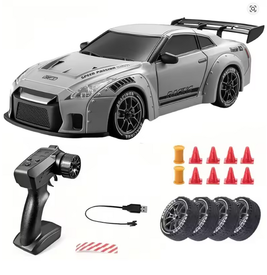 RC Drift Car with 4WD Working Headlights and Two Sets of Wheels