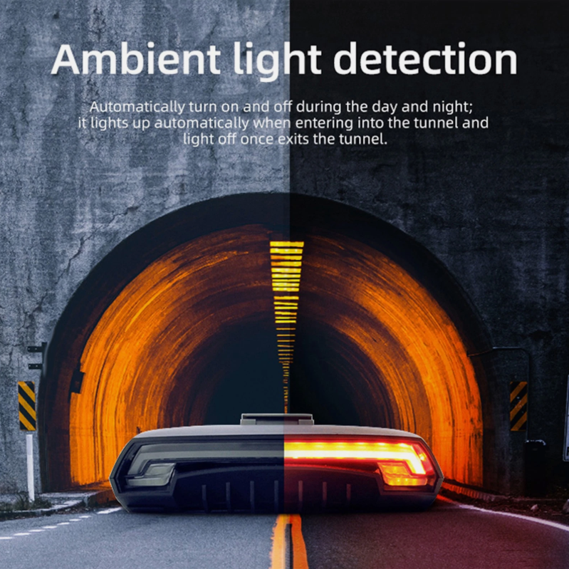 Supercar Style Rear Bike Light with Remote Turn Signals and Laser Guides