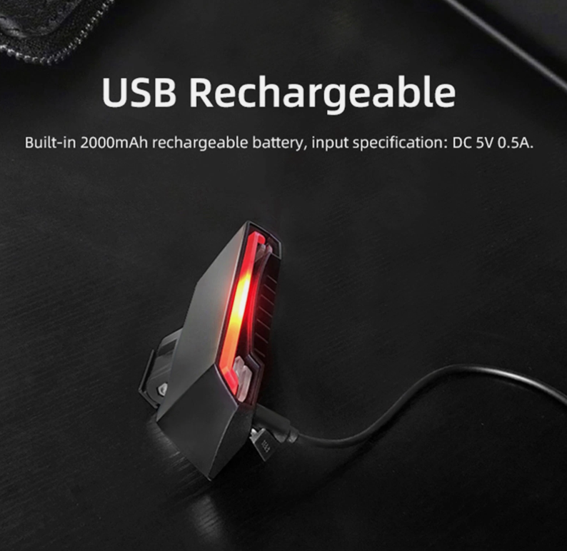Supercar Style Rear Bike Light with Remote Turn Signals and Laser Guides