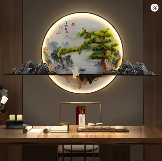Modern Asian Inspired Illuminating LED Wall Art