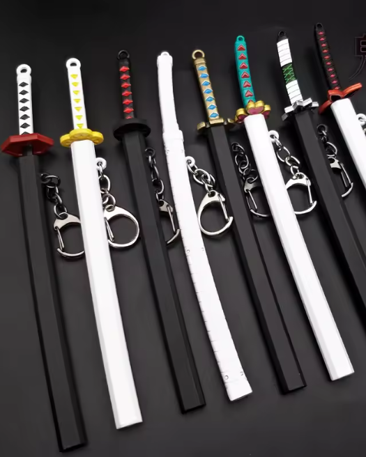 Anime Slayer Metal Sword Keychain 6.6"