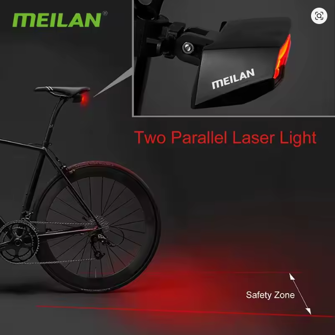 Supercar Style Rear Bike Light with Remote Turn Signals and Laser Guides